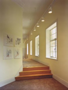 A view of jury spaces in the rear of the rotunda area