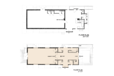 Before and after floor plans.