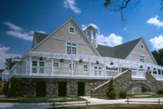 Photograph of the porch overlooking the 18th green.