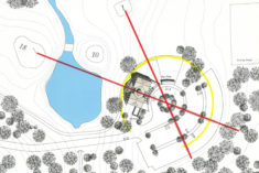 A site plan illustrating the organization of the building.