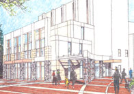 Architect’s drawing of additions to the Tryon Fine Arts Center.