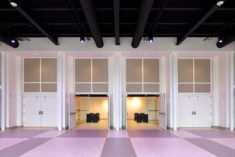 View to gallery from multipurpose space illustrating combined use of the two spaces.