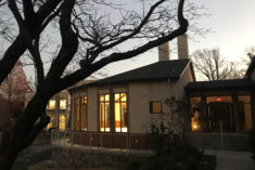 View of curved addition with Tryon Fine Arts Center in the background